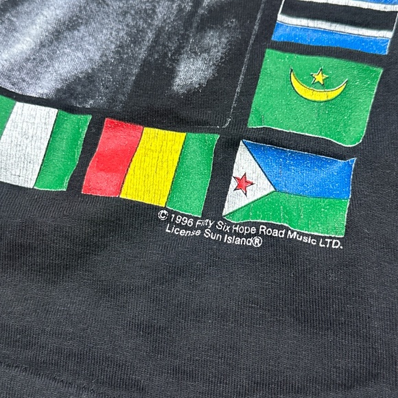 Vintage 90s Bob Marley African Country Flags Single Stitch T Shirt Mens Large - Picture 4 of 9
